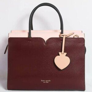 Kate Spade Spencer Top Handle Satchel Shoulder Bag Large Leather Cherrywood